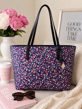 Kate Spade Ryan Confetti Dot Tote Large Colorful Designer Bag